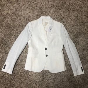 J.Crew Jackets & Coats White Linen Blazer Nwt Sz10